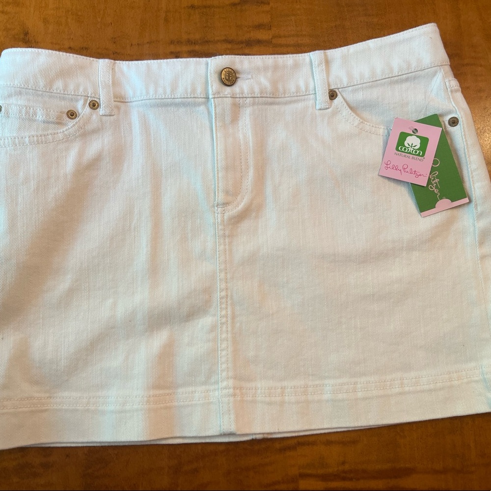 Lilly Pulitzer white denim Kent skirt